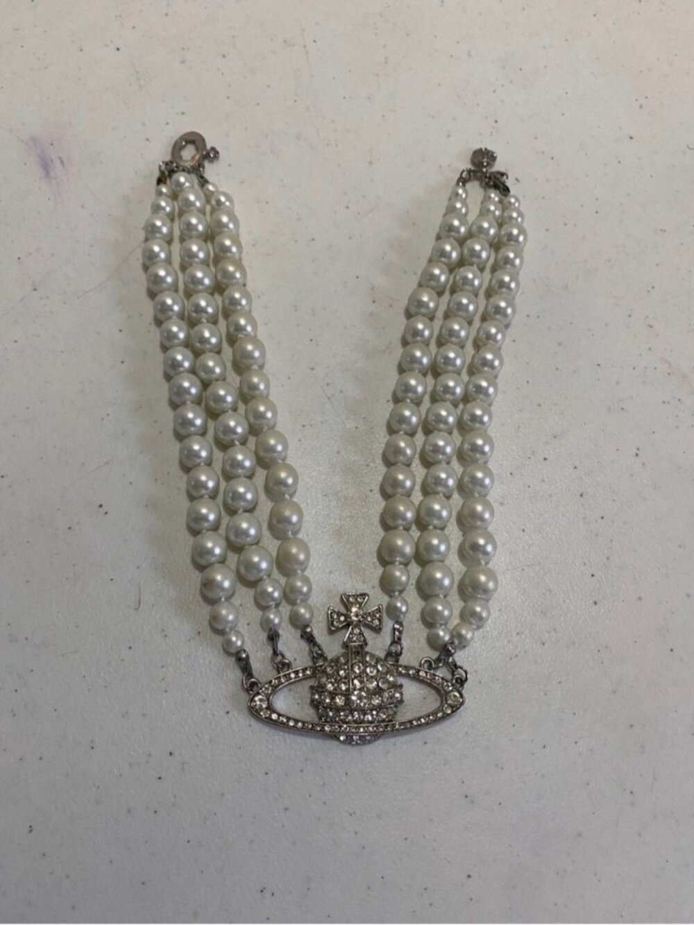 Vivienne Westwood White Pearl Necklace